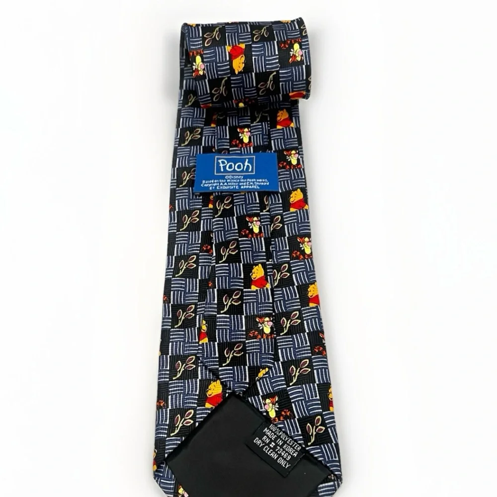 Winnie The Pooh Cartoon Men’s‎ Tie Blue Novelty Business Casual Retro Necktie